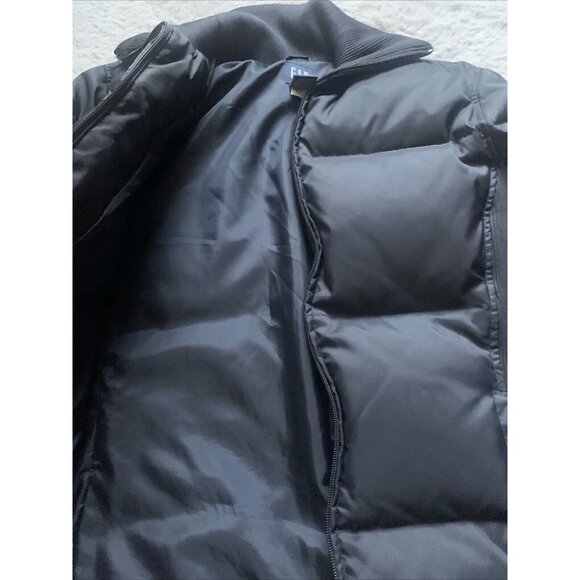 GAP Jacket Womens M Puffer Coat Puff Hooded Down Fill Waterfowl Navy RN54023 - Picture 3 of 10